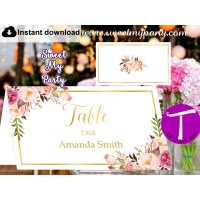 Floral Escort Cards template, Floral Place Cards template, (31g)